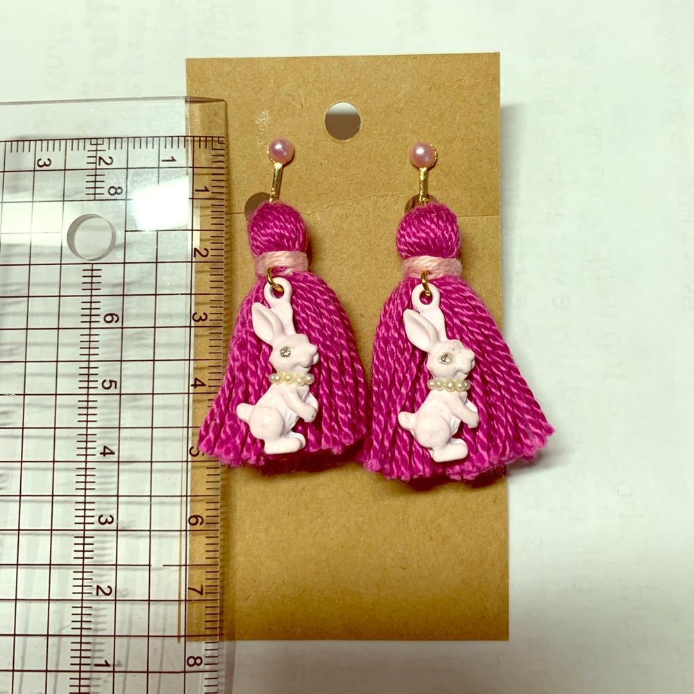 ❌sold❌Super Cute Rabbit Tassel Earrings